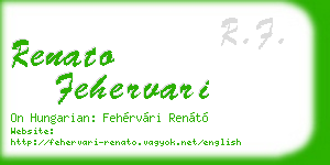 renato fehervari business card