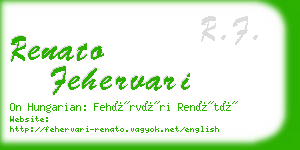 renato fehervari business card